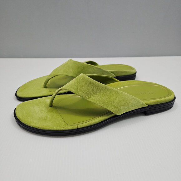 Vionic Agave Toe Post Sandal Womens 10 Green Suede Slip On Comfort Arch Support - Picture 13 of 13